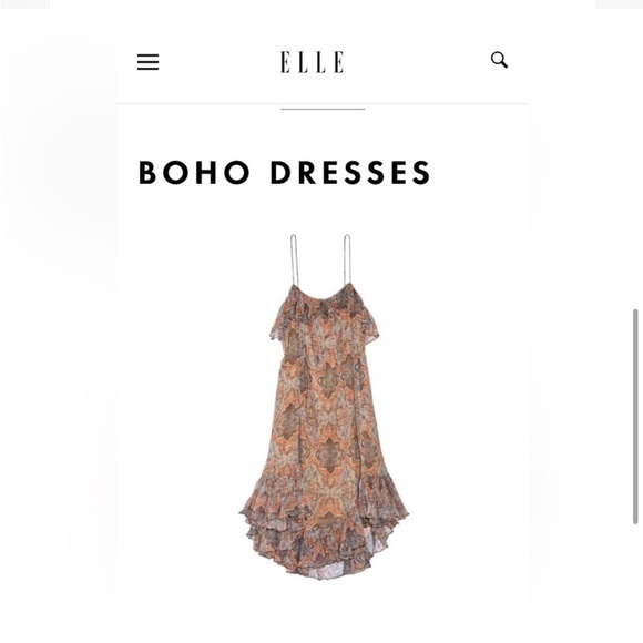 100% Silk Zimmermann Dress - Pleated Chiffon Ruffle Dress Boho Pink and Gray - Picture 6 of 16